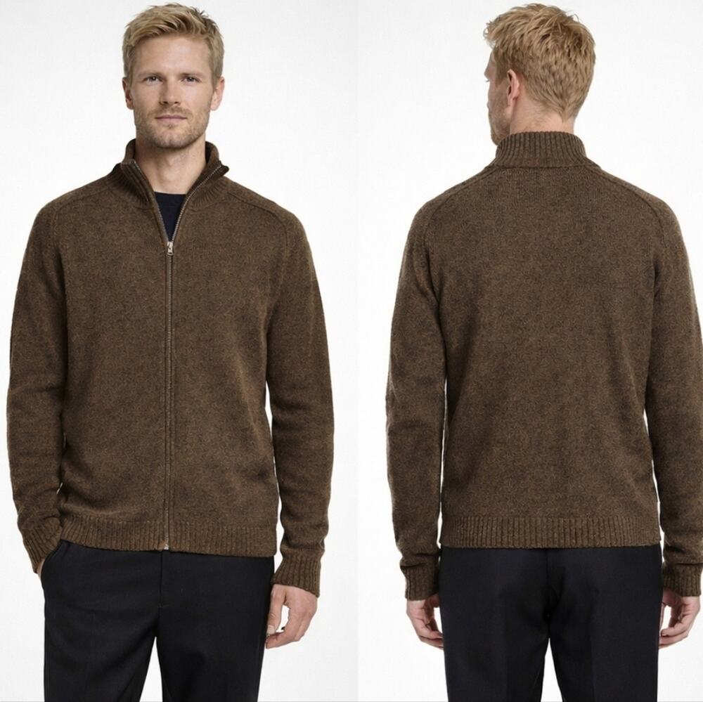 Sisley Italian Wool Blend Full Zip Sweater Jacket Size XL  Y2K/90's  GUC  F343